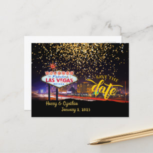 Save the Date Personalised Las Vegas Postcard