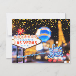 Save the Date Personalised Las Vegas Postcard