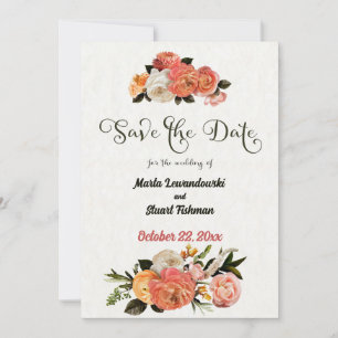 Save the Date Personalised Mimosa Floral Card