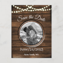 Save the Date Personalised Rustic Wood Design