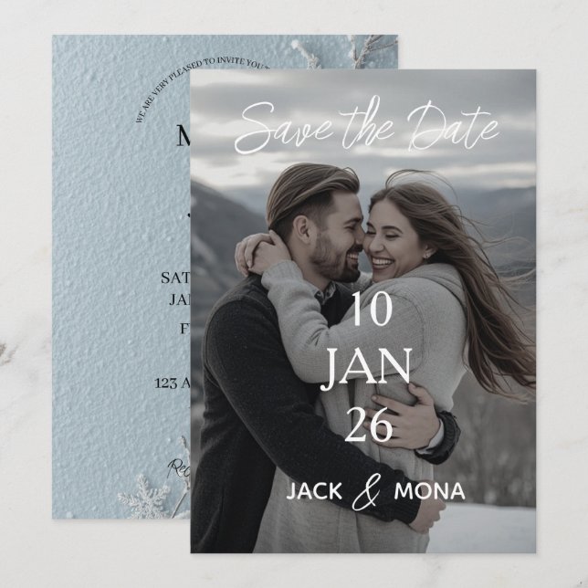Save the date  Personalised Simple Modern wedding Invitation (Front/Back)