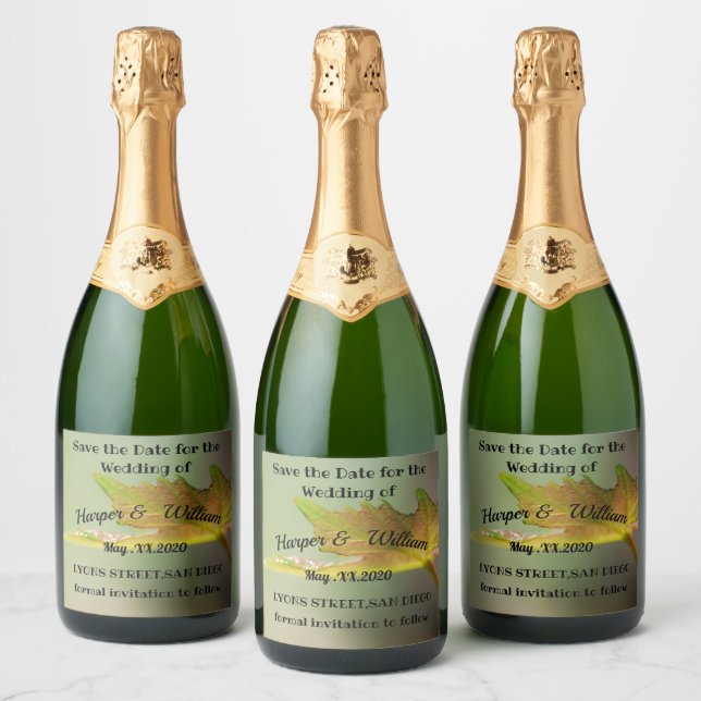 Save the date,personalised  Sparkling Wine label (Bottles)