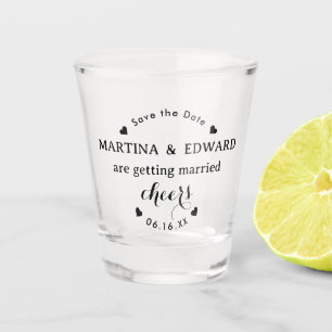 Save the Date Personalised Wedding cheers Shot Glass