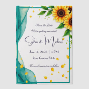 "Save the Date" Personalised Wedding Vellum Invitations