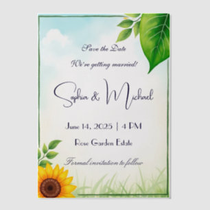 "Save the Date" Personalised Wedding Vellum Invitations