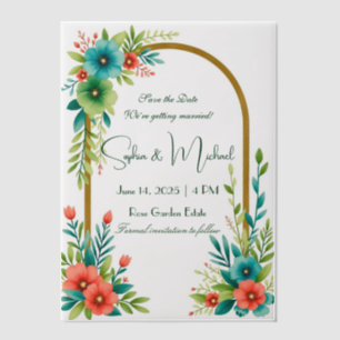 "Save the Date" Personalised Wedding Vellum Invitations