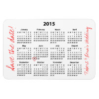 Save the Date Personalised Yearly Calendar Magnet