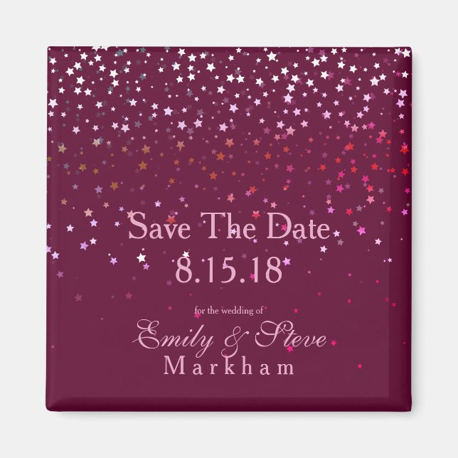 Save The Date Petite Berry Stars Magnet-Wine Magnet (Front)