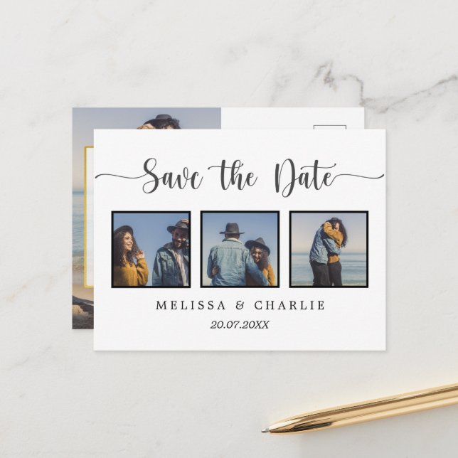 Save the date photo announcement postcard (Front/Back In Situ)