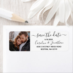 Save the Date Photo Calligraphy Return Address