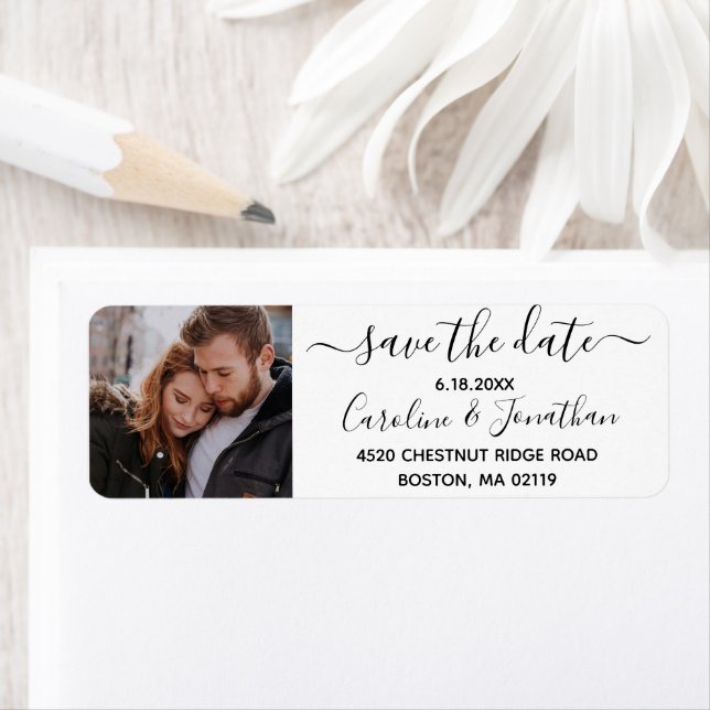 Save the Date Photo Calligraphy Return Address (Insitu)