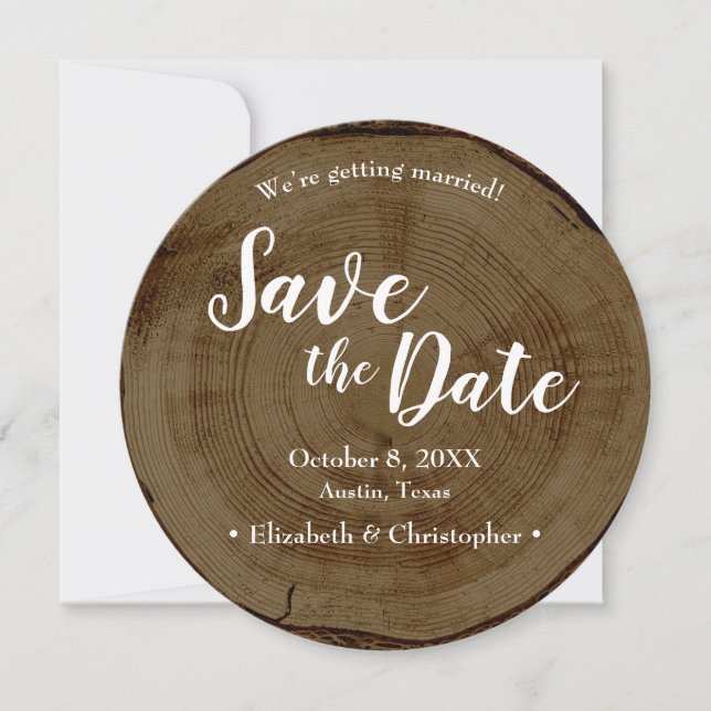 Save the date photo DARK Wood Rustic Wedding  Invitation (Front)