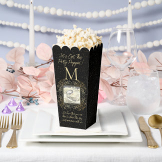 Save the Date Photo Elegant Gold Foil Dots Look Favour Box