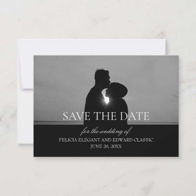Save the Date Photo Engagement Announcement Card (Front)