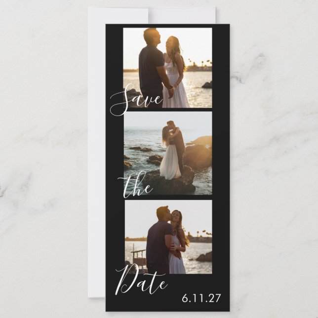 Save the Date Photo Film Strip Wedding Calendar (Front)
