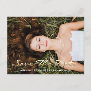 Save The Date Photo Grey 16th 15th Bridal Shower Postcard