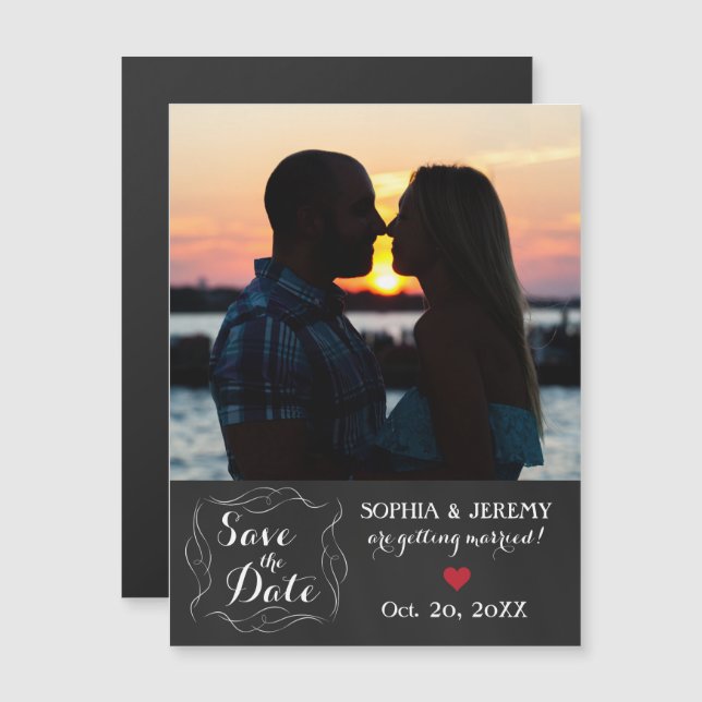 Save the Date Photo Magnet - 2 (Front/Back)