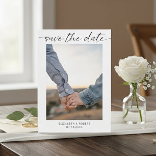 Save the Date Photo Minimalist Modern Script