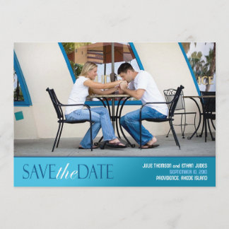 Save the Date Photo Modern Flat Card