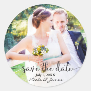 SAVE THE DATE Photo Picture Custom Stickers