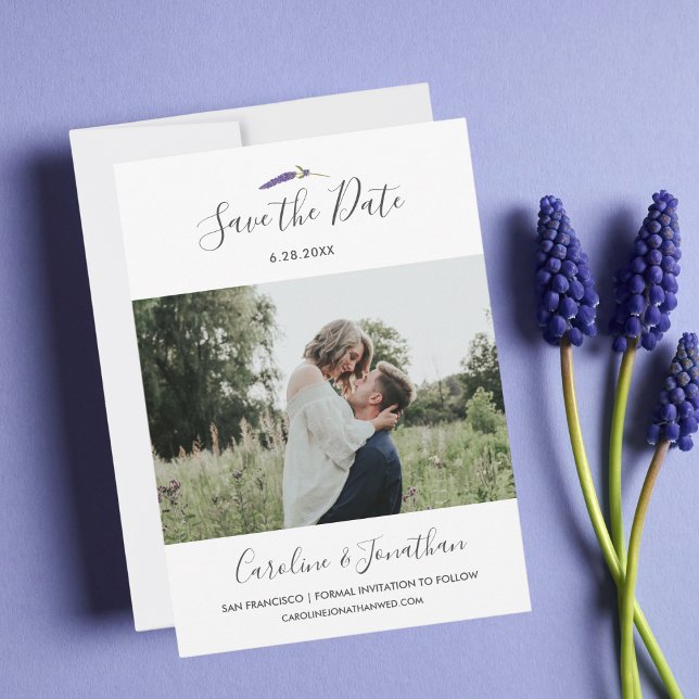 Save the Date Photo Pretty Purple Lavender Flower (Creator Uploaded)