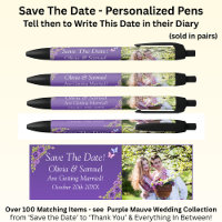 Save The Date - Photo + Purple Mauve Flowers