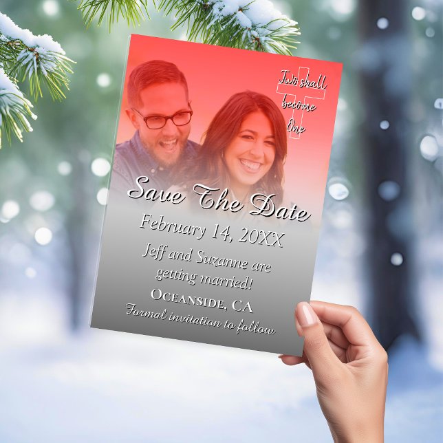 Save The Date Photo Red Filter Announcement (Save The Date Photo Red Filter Announcement Card)