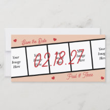 Save the Date Photo Roll 5 Photos Custom Name