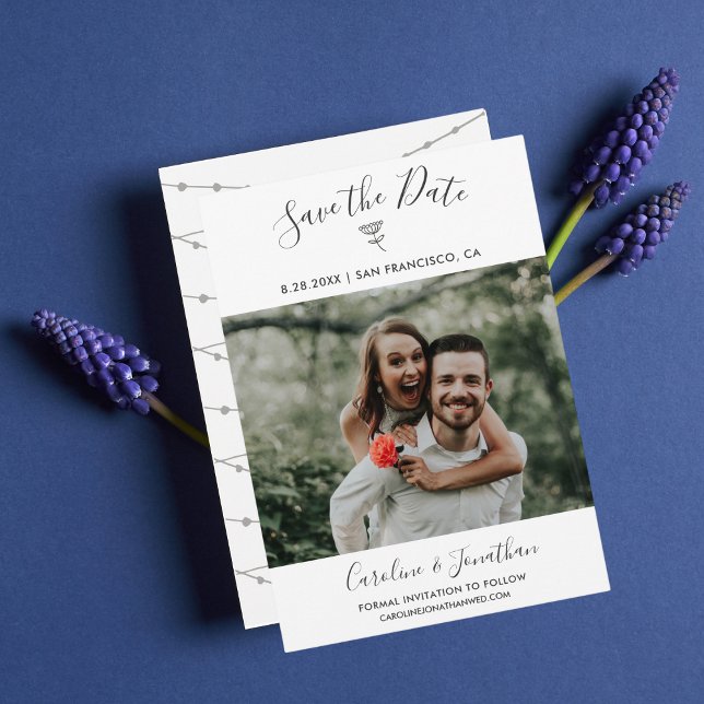 Save the Date Photo Simple Floral Botanical (Creator Uploaded)