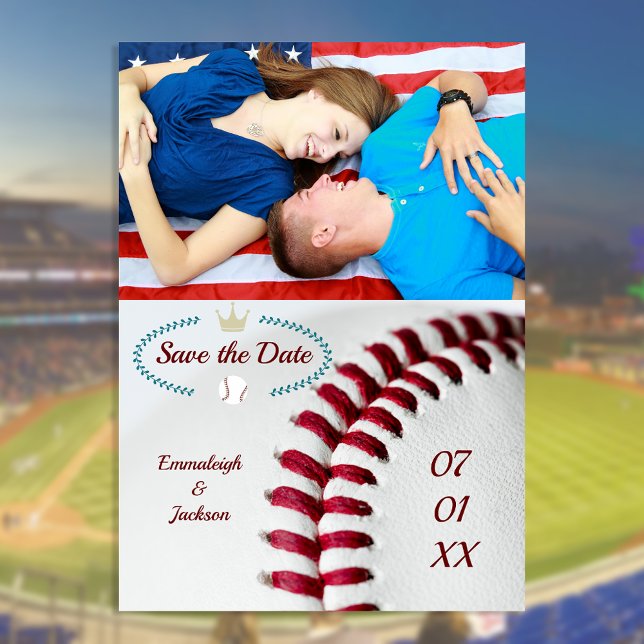 Save The Date Photo Wedding Baseball Theme (Creator Uploaded)