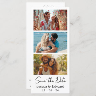 Save The Date PhotoBooth Qr Code Black White Chic