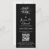 Save The Date PhotoBooth Qr Code Black White Chic