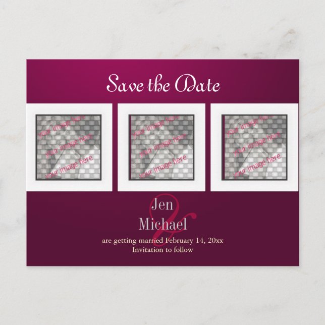 Save the Date Photos postcards, Announcement Postcard (Front)