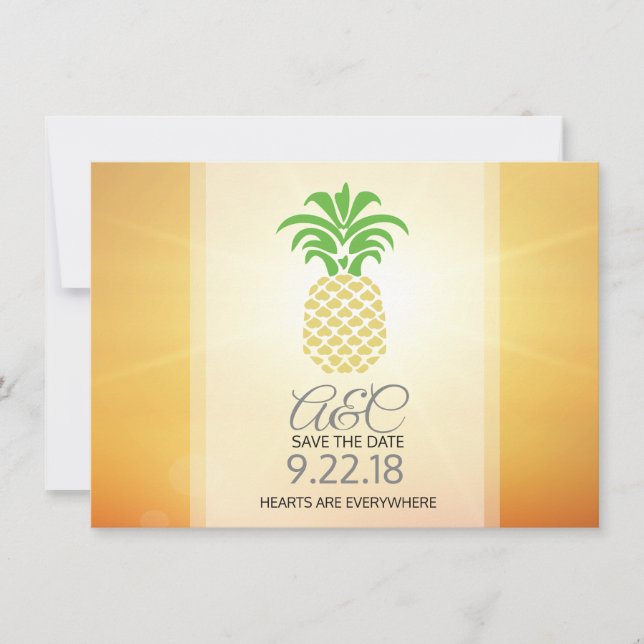 Save the Date  Pineapple Hearts (Front)