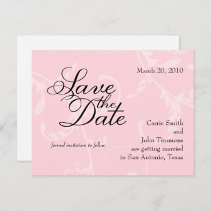 Save the Date Pink Acanthus Vine Invitation