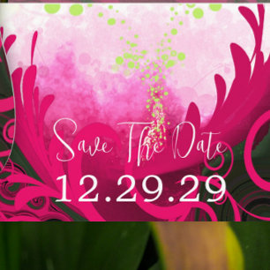 Save the Date Pink Yarrow Cala Lily Postcard