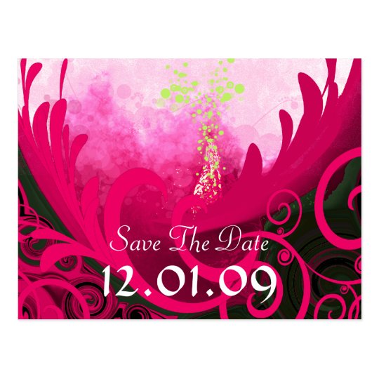 Save the Date Pink Yarrow Cala Lily Postcard