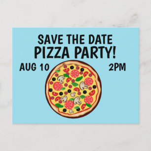 SAVE THE DATE PIZZA PARTY INVITATIONS Postcards