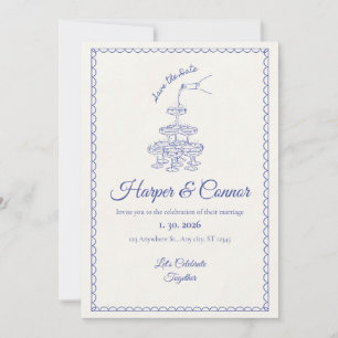 Save the Date: Playful Blue Celebration Invitation