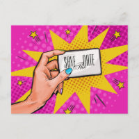 Save the Date Pop Art Postcard Invitation