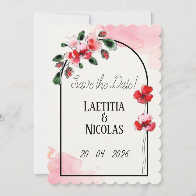 Save the date "poppies" (Front)