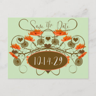 Save the Date -Poppies With an Edge Announcement Postcard