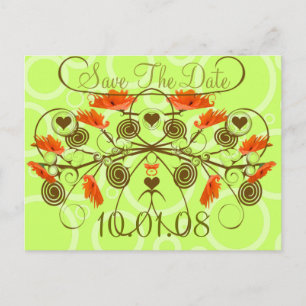 Save the Date -Poppies With an Edge Announcement Postcard