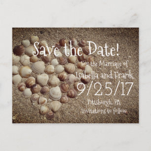 Save The Date Postcard - Beach / Seashells