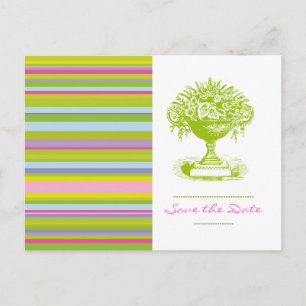 SAVE THE DATE, Postcard, Colourful Chic Announcement Postcard
