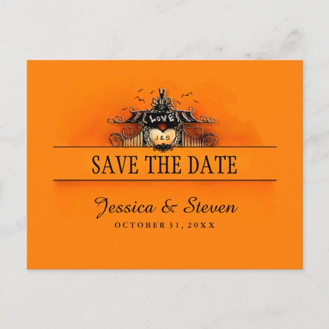 Save the Date Postcard - Halloween Love (Front)