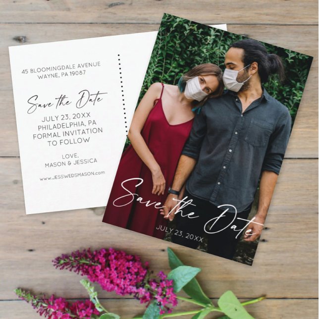 Save The Date Postcard - Minimal Script (Creator Uploaded)