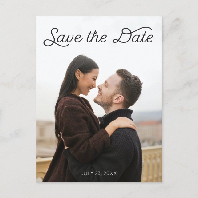 Save The Date Postcard - Modern Script (Front)
