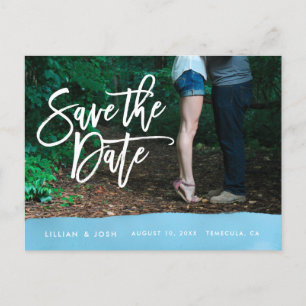 Save the Date Postcard, photo card, watercolor Announcement Postcard
