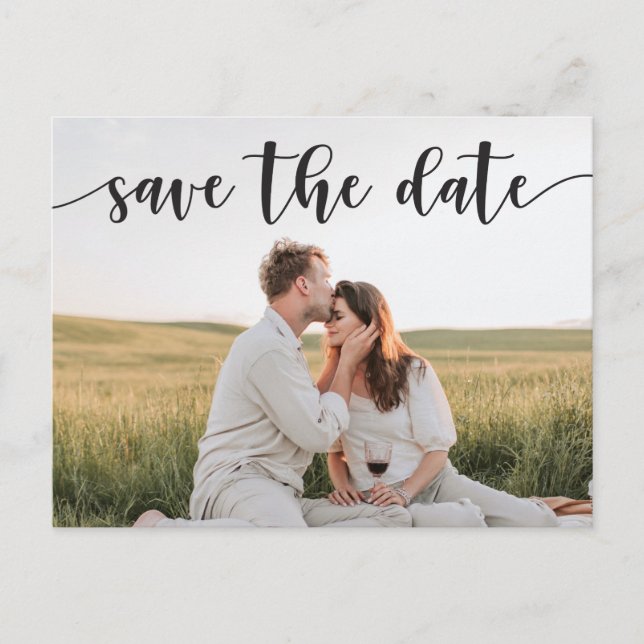 Save The Date Postcard - Rustic Script (Front)